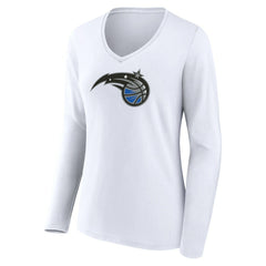 Orlando Magic Women's Logo Long Sleeve V-Neck T-Shirt - White discount