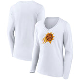 Phoenix Suns Women's Logo Long Sleeve V-Neck T-Shirt - White outlet