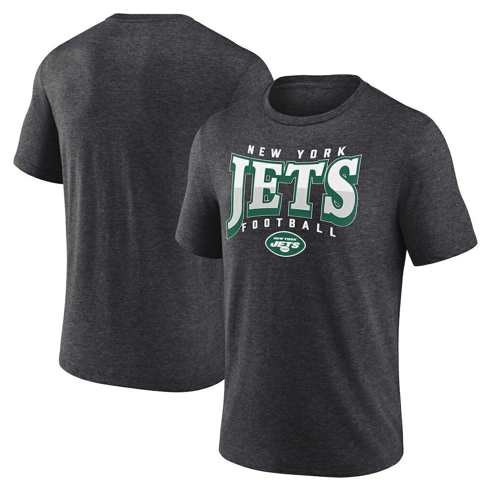 New York Jets Divided Warp Tri-Blend T-Shirt - Heather Charcoal discount