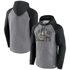 New Orleans Saints Favorite Arch Raglan Pullover Hoodie - Heather Gray cheap
