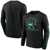 New York Jets Helmet Platform Long Sleeve T-Shirt - Black cheap