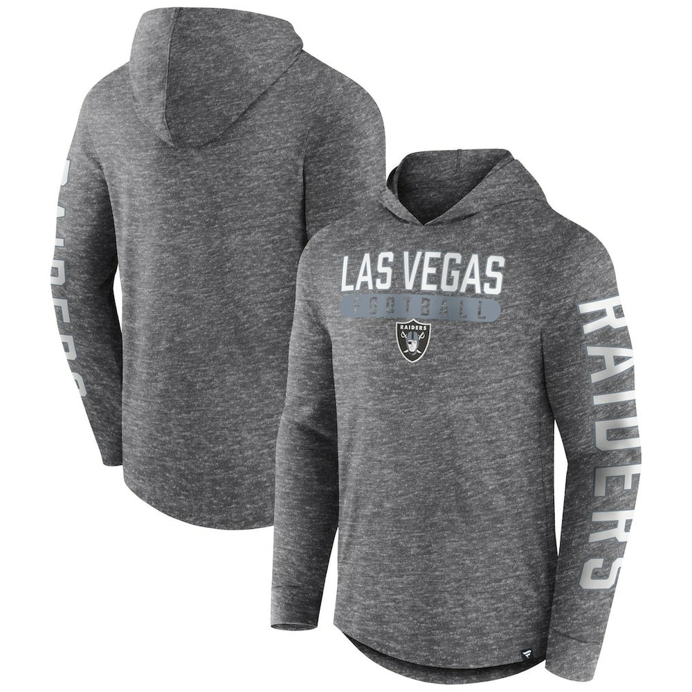 Las Vegas Raiders Pill Stack Long Sleeve Hoodie T-Shirt - Heather Charcoal outlet