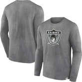 Las Vegas Raiders Washed Primary Long Sleeve T-Shirt - Heather Charcoal on sale