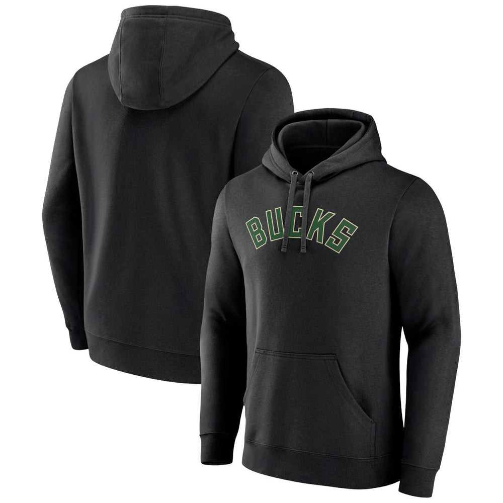 Milwaukee Bucks Wordmark Alternate Pullover Hoodie - Black discount