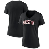 Houston Rockets Women's Wordmark V-Neck T-Shirt - Black cheap