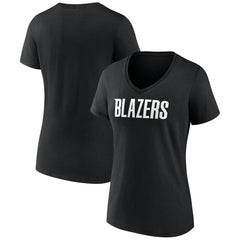 Portland Trail Blazers Women's Wordmark V-Neck T-Shirt - Black on sale