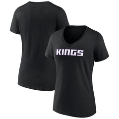 Sacramento Kings Women's Wordmark V-Neck T-Shirt - Black shop