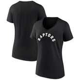 Toronto Raptors Women's Wordmark V-Neck T-Shirt - Black on sale