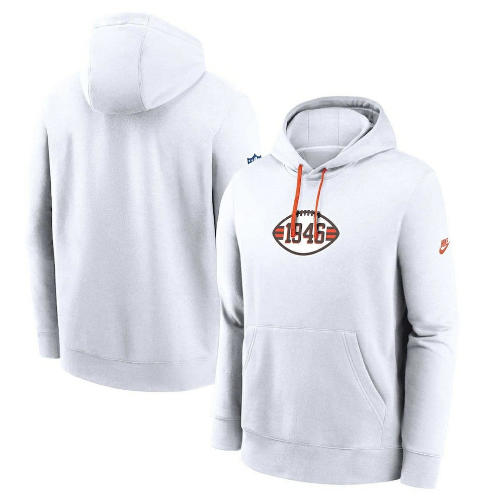 Cleveland Browns 2023 Sideline Club Alternate Tri-Blend Pullover Hoodie - White | Nike on sale