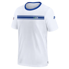 Seattle Seahawks Throwback Sideline Coaches Performance T-Shirt - White | Nike for sale