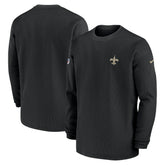 New Orleans Saints 2023 Sideline Throwback Heavy Brushed Waffle Long Sleeve Top - Black | Nike for sale
