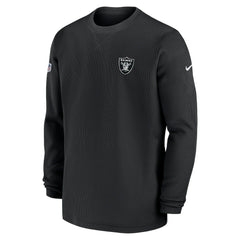 Las Vegas Raiders 2023 Sideline Throwback Heavy Brushed Waffle Long Sleeve Top - Black | Nike online