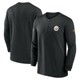 Pittsburgh Steelers 2023 Sideline Performance Long Sleeve Tri-Blend Quarter-Zip Top - Black | Nike on sale