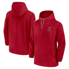 Tampa Bay Buccaneers Sideline Half-Zip Hoodie - Red | Nike on sale