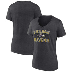Baltimore Ravens Women's Victory Arch Team V-Neck T-Shirt - Charcoal outlet