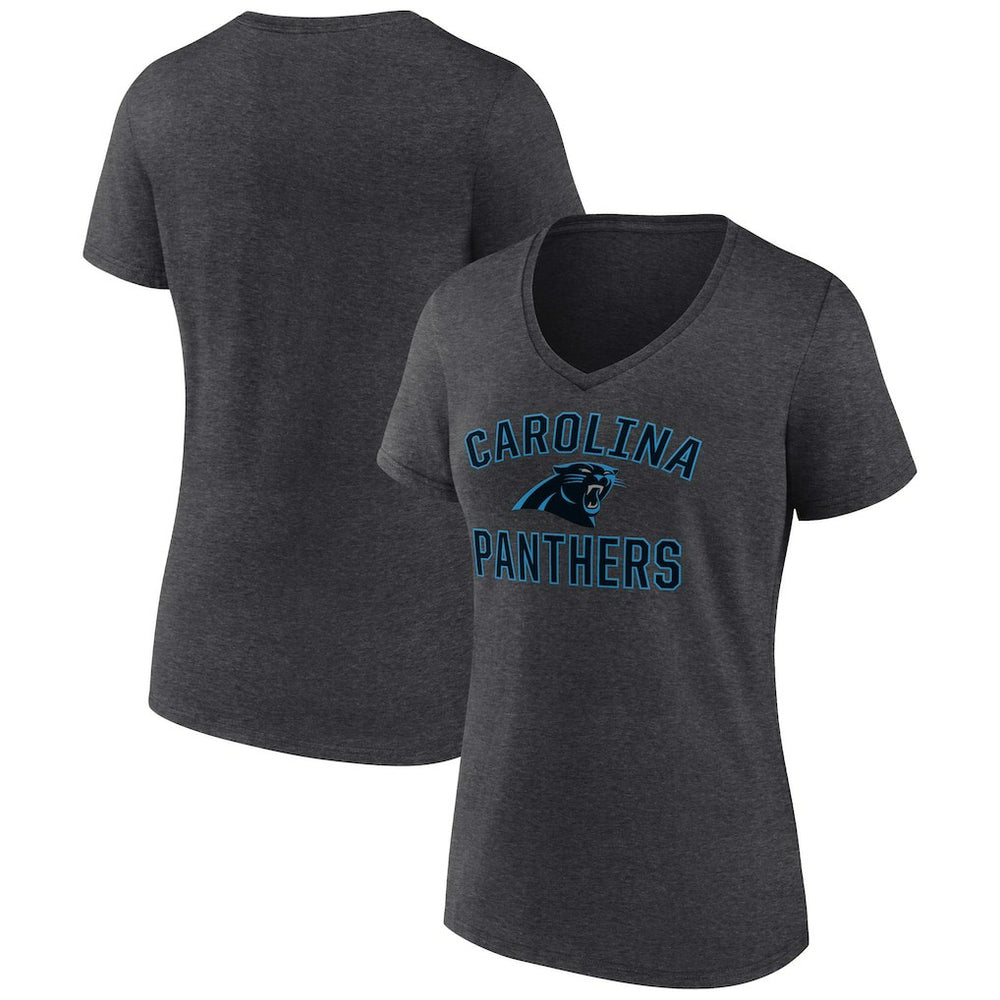 Carolina Panthers Women's Victory Arch Team V-Neck T-Shirt - Charcoal for sale