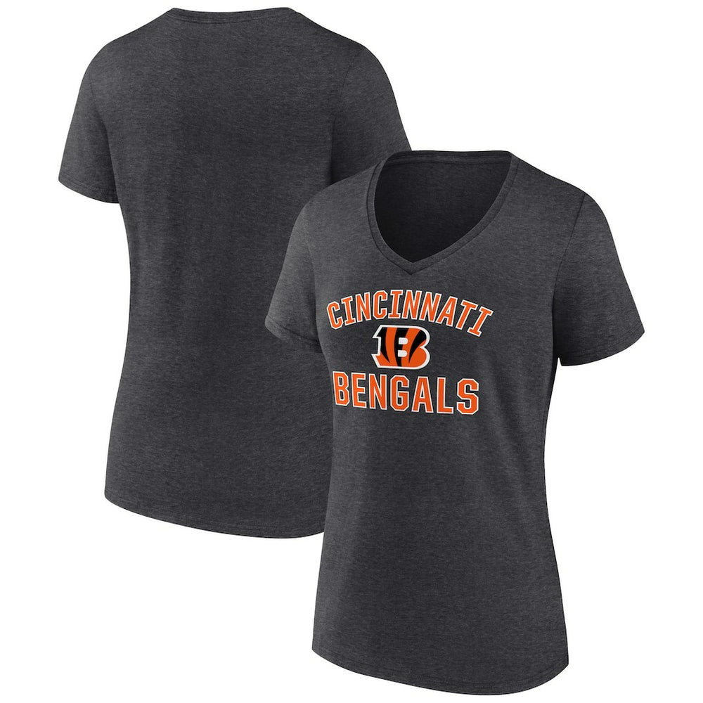 Cincinnati Bengals Women's Victory Arch Team V-Neck T-Shirt - Charcoal for sale