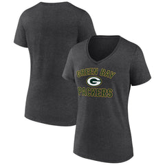 Green Bay Packers Women's Victory Arch Team V-Neck T-Shirt - Charcoal sale