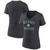 Miami Dolphins Women's Victory Arch Team V-Neck T-Shirt - Charcoal on sale