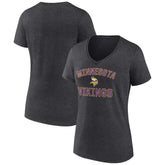 Minnesota Vikings Women's Victory Arch Team V-Neck T-Shirt - Charcoal on sale