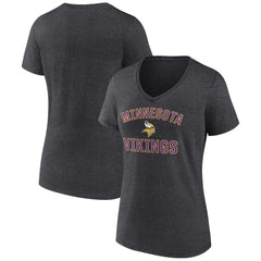 Minnesota Vikings Women's Victory Arch Team V-Neck T-Shirt - Charcoal on sale