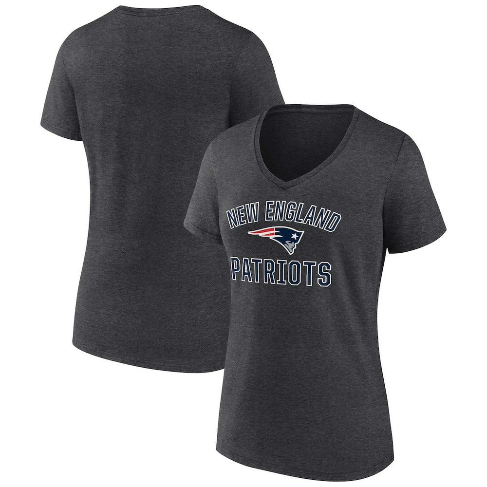 New England Patriots Women's Victory Arch Team V-Neck T-Shirt - Charcoal outlet