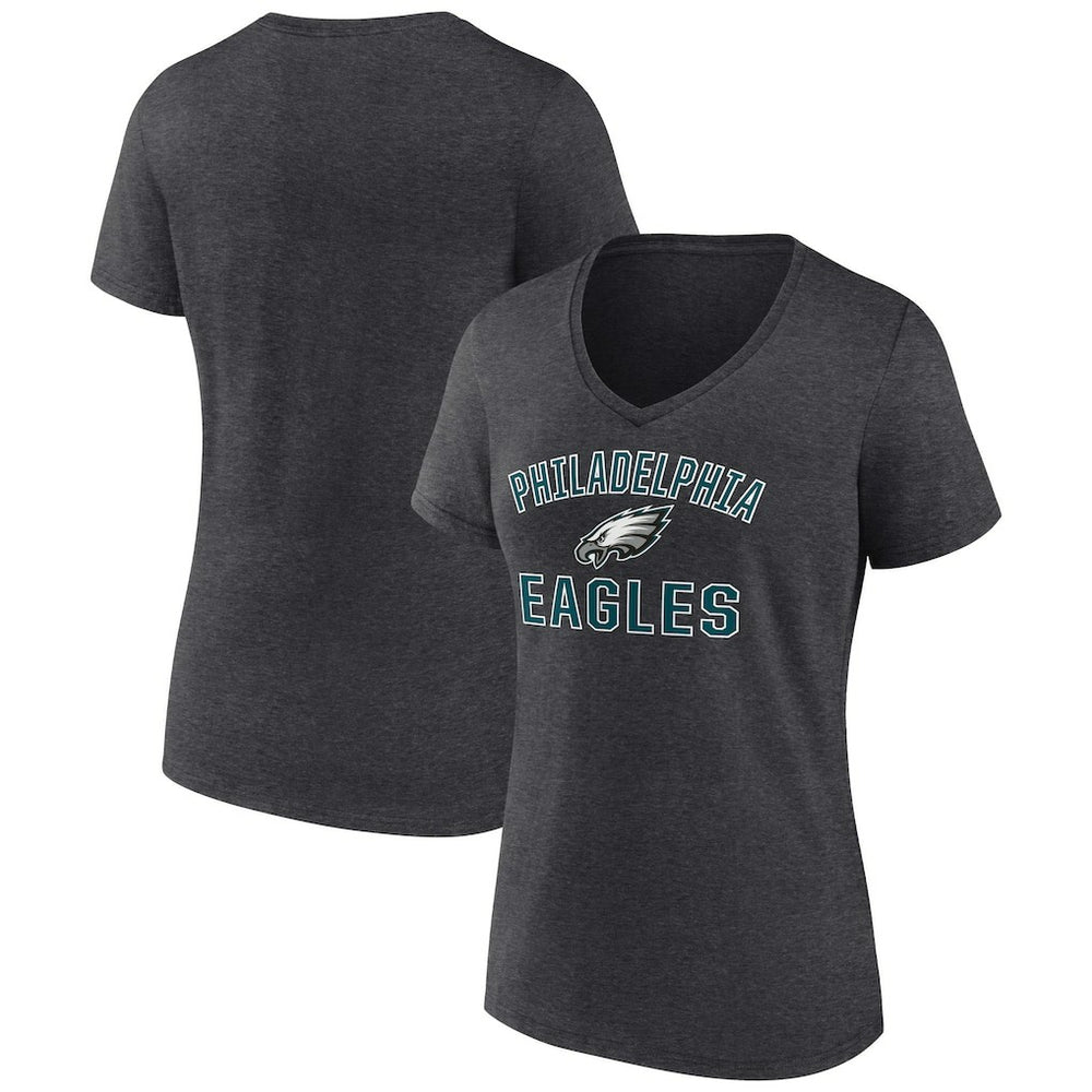 Philadelphia Eagles Women's Victory Arch Team V-Neck T-Shirt - Charcoal outlet