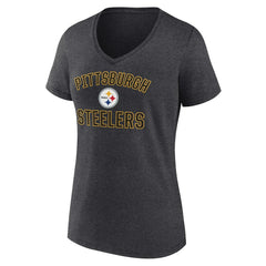 Pittsburgh Steelers Women's Victory Arch Team V-Neck T-Shirt - Charcoal online
