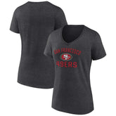 San Francisco 49ers Women's Victory Arch Team V-Neck T-Shirt - Charcoal discount