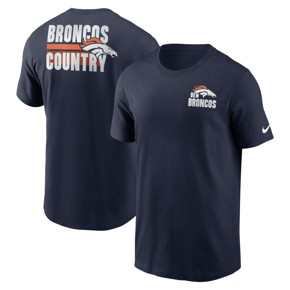 Denver Broncos Blitz Essential T-Shirt - Navy | Nike on sale