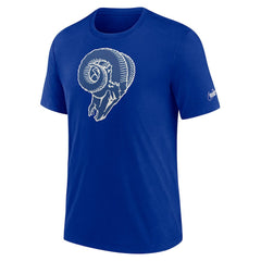 Los Angeles Rams Rewind Logo Tri-Blend T-Shirt - Royal | Nike on sale