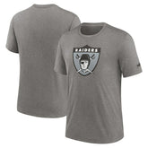 Las Vegas Raiders Rewind Logo Tri-Blend T-Shirt - Heather Charcoal | Nike cheap