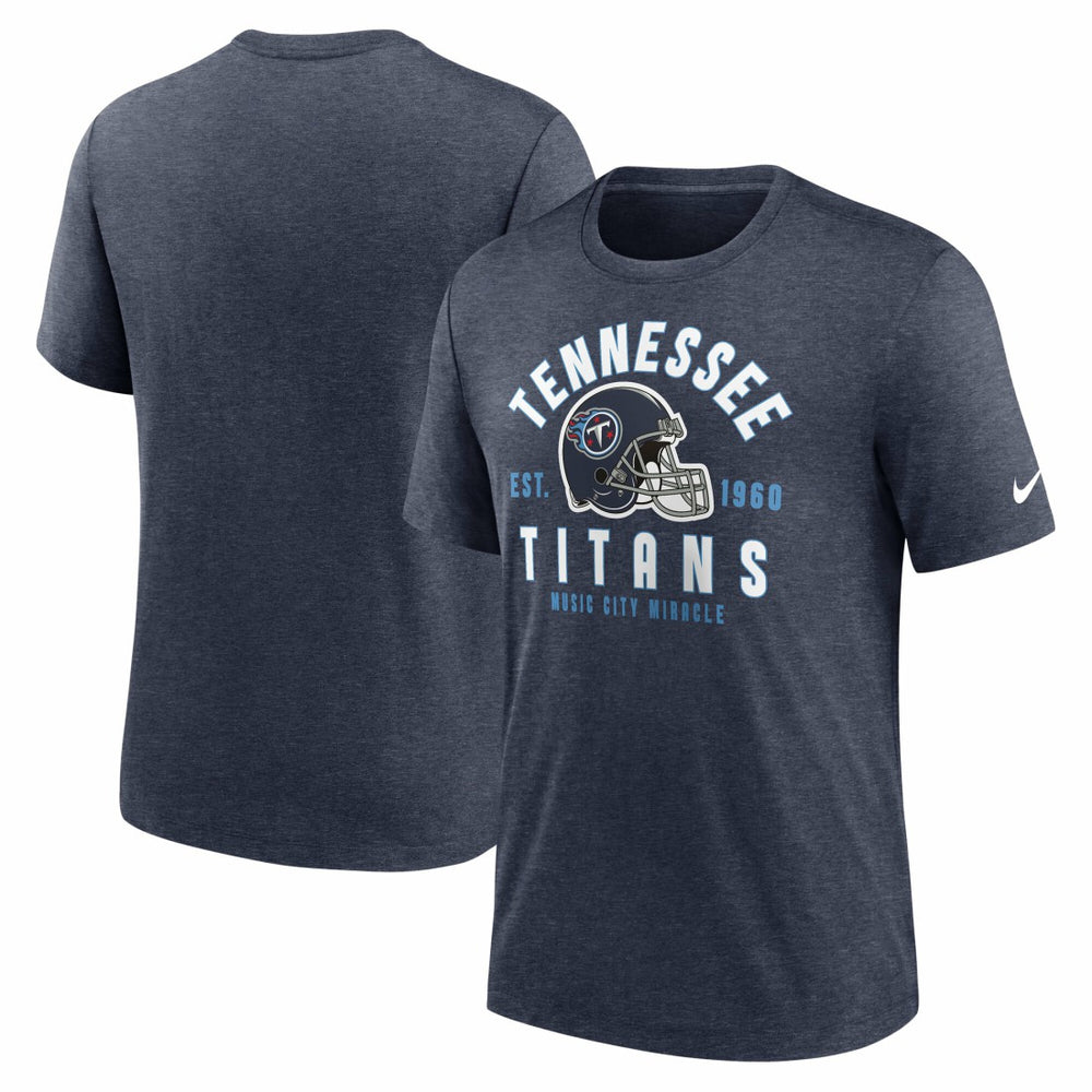 Tennessee Titans Helmet Tri-Blend T-Shirt - Heather Navy | Nike sale