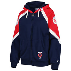 Minnesota Twins Starter Women's Hail Mary Full-Zip Hoodie - Navy/Red