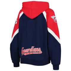 Cleveland Guardians Starter Women's Hail Mary Full-Zip Hoodie - Navy/Red