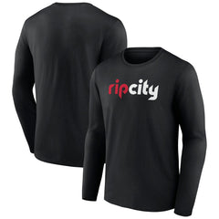 Portland Trail Blazers Alternate Logo Long Sleeve T-Shirt - Black for sale