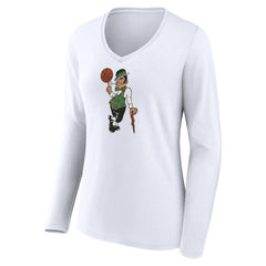 Boston Celtics Women's Alternate Logo V-Neck Long Sleeve T-Shirt - White discount
