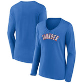 Oklahoma City Thunder Women's Alternate Logo V-Neck Long Sleeve T-Shirt - Blue shop