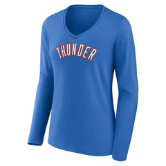 Oklahoma City Thunder Women's Alternate Logo V-Neck Long Sleeve T-Shirt - Blue shop