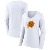 Phoenix Suns Women's Alternate Logo V-Neck Long Sleeve T-Shirt - White discount