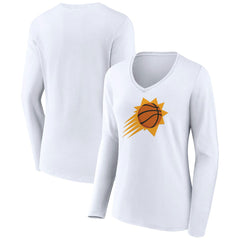 Phoenix Suns Women's Alternate Logo V-Neck Long Sleeve T-Shirt - White discount