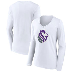 Sacramento Kings Women's Alternate Logo V-Neck Long Sleeve T-Shirt - White outlet