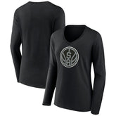 San Antonio Spurs Women's Alternate Logo V-Neck Long Sleeve T-Shirt - Black discount