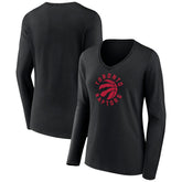 Toronto Raptors Women's Alternate Logo V-Neck Long Sleeve T-Shirt - Black shop