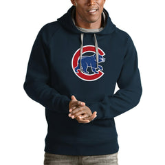 Chicago Cubs Antigua Victory Pullover Team Logo Hoodie - Navy