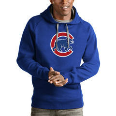 Chicago Cubs Antigua Victory Pullover Team Logo Hoodie - Royal