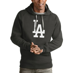 Los Angeles Dodgers Antigua Victory Pullover Team Logo Hoodie - Charcoal