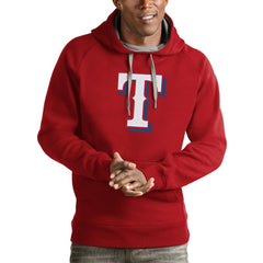 Texas Rangers Antigua Victory Pullover Team Logo Hoodie - Red