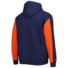 Houston Astros Colorblocked Fleece Pullover Hoodie - Navy/Orange | Mitchell & Ness