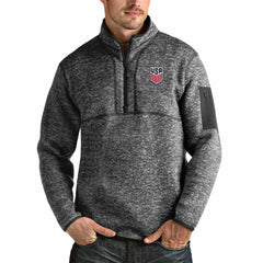 USMNT Antigua Fortune Quarter-Zip Pullover Jacket - Heather Charcoal discount